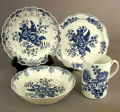 Lot 291 - Group of Four Worcester Blue and White...