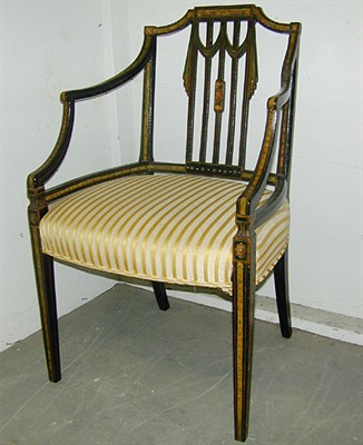 Lot 479 - Regency Painted Open Armchair