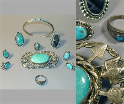 Lot 179 - Lot of Assorted Native American Silver Jewelry...