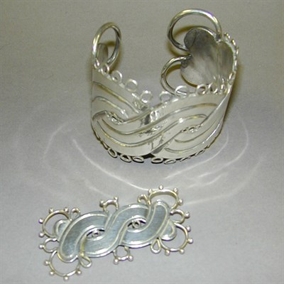 Lot 270 - Mexican Silver Cuff Bracelet and Pin Sterling...