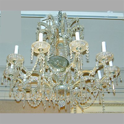 Lot 413 - Georgian Style Cut Glass Ten-Light Chandelier