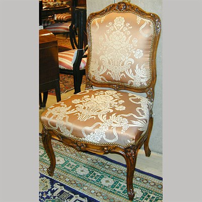 Lot 390 - Pair of Louis XV Style Upholstered Mahogany...