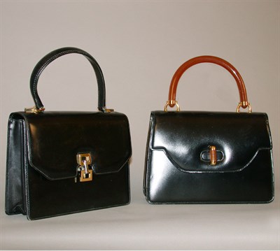Lot 503 - Two Gucci Black Leather Handbags Italian,...