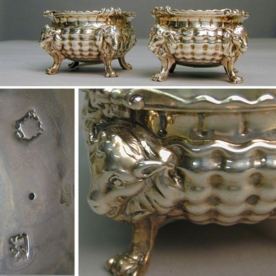 Lot 298 - Pair of English Silver Master Salts Total...