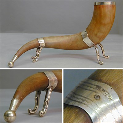 Lot 334 - Continental Silver Mounted Horn