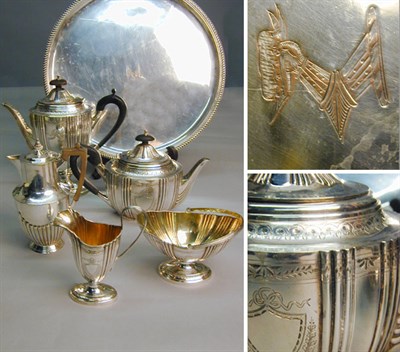 Lot 339 - Assembled Silver Plated Six-Piece Tea and...