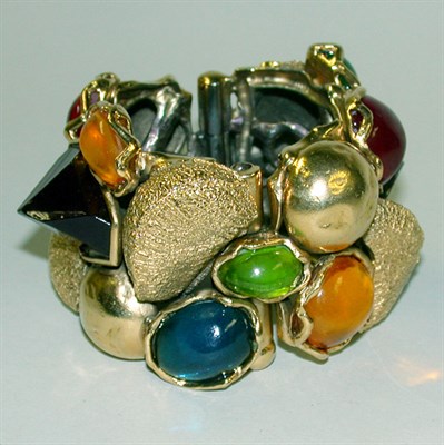Lot 325 - Yves Saint Laurent Jeweled Hinged Cuff French,...