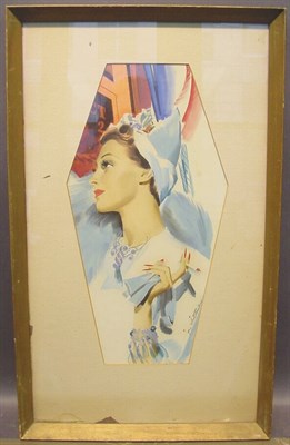 Lot 45 - Jon Whitcomb American, 1906-1988 MODEL IN BLUE...