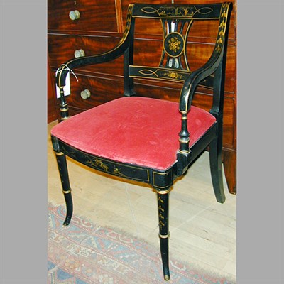 Lot 491 - Pair of Regency Style Chinoiserie Decorated...