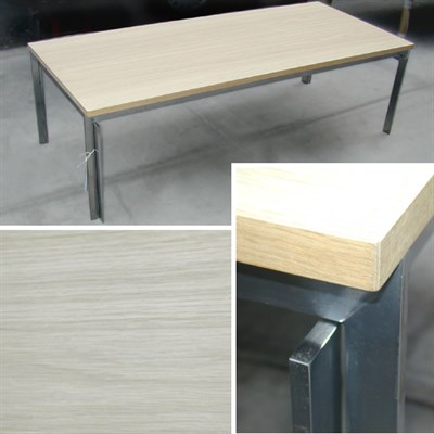 Lot 76 - Blond Wood and Metal PK55 Low Table Designed...