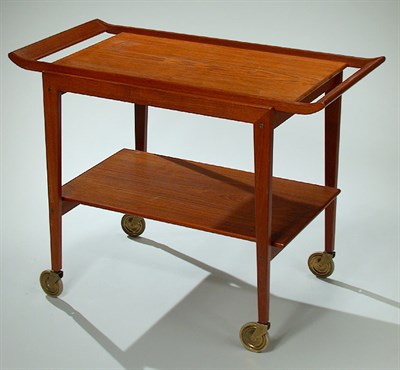Lot 75 - Danish Teak Tea Cart Designed by Tove and...