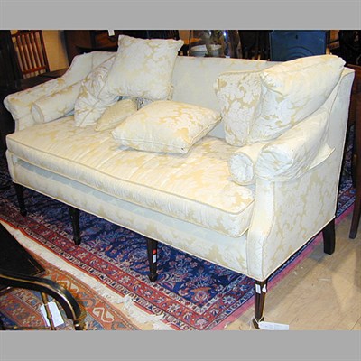 Lot 488 - George III Style Upholstered Mahogany Sofa