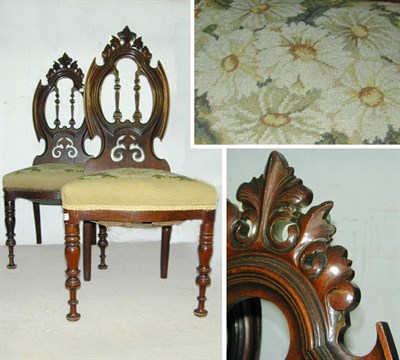 Lot 215 - Pair of Gothic Revival Needlepoint Upholstered...