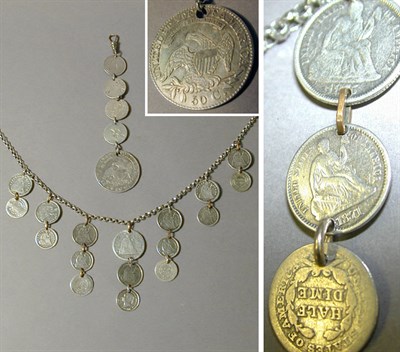 Lot 191 - Silver Necklace and Fob The 18 inch long...