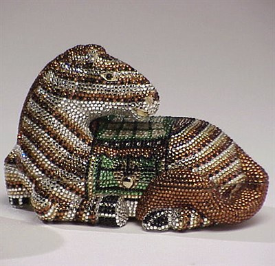 Lot 457 - Judith Leiber Crystal Zebra Minaudiere...