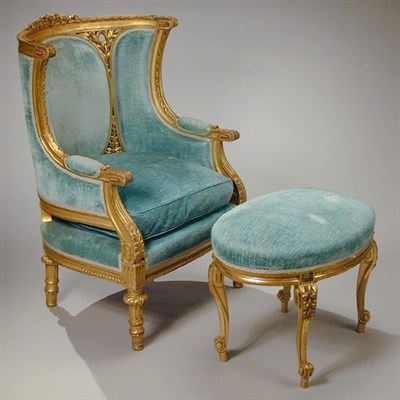 Lot 435 - Pair of Louis XVI Style Gilt Carved Wood...