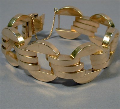 Lot 110 - Retro Gold Link Bracelet 14 kt. yellow gold,...