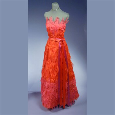 Lot 142 - Arnold Scaasi Flame Petal Evening Dress...