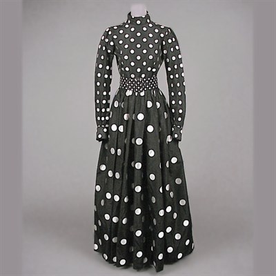 Lot 159 - Norell Black and White Polka Dot Evening Gown...