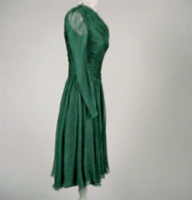 Lot 202 - Arnold Scaasi Forest Green Chiffon Cocktail...