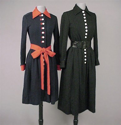 Lot 137 - Two Classic Norell Knit Shirtwaist Dresses...