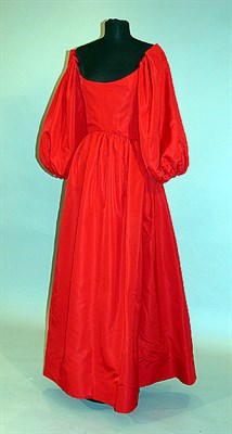 Lot 212 - Arnold Scaasi Red Silk Renaissance Ball Gown...