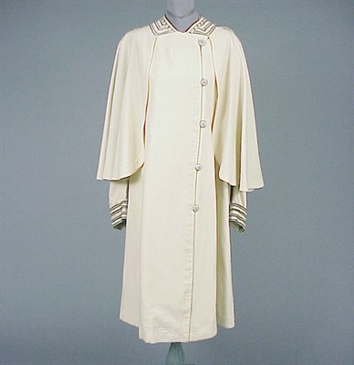 Lot 91 - Cream Wool Coat Attributed to Liberty & Co....