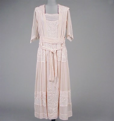 Lot 80 - Pink Wisteria Embroidered Gown Attributed to...