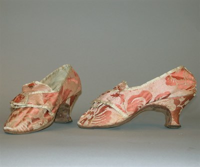 Lot 266 - Damask Wedding Shoes American, 1782 Of salmon...