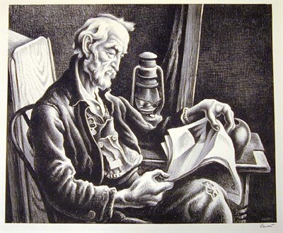 Lot 152 - Thomas Hart Benton OLD MAN READING (FATH 28)...