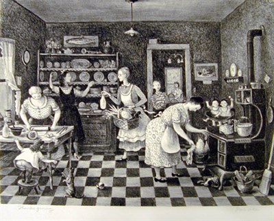 Lot 247 - Doris Lee THANKSGIVING Lithograph, signed and...