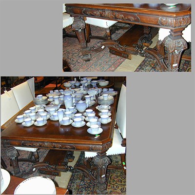 Lot 166 - Baroque Style Mahogany Extension Dining Table...