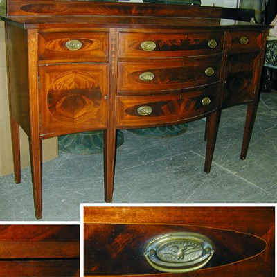 Lot 434 - Federal Style Inlaid Mahogany Serpentine-Front...