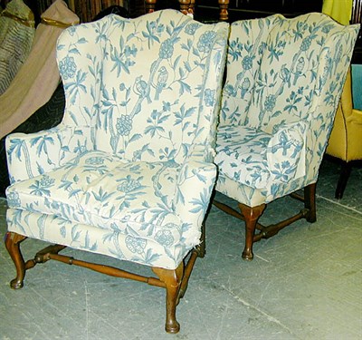 Lot 175 - Pair of George II Style Upholstered Mahogany...