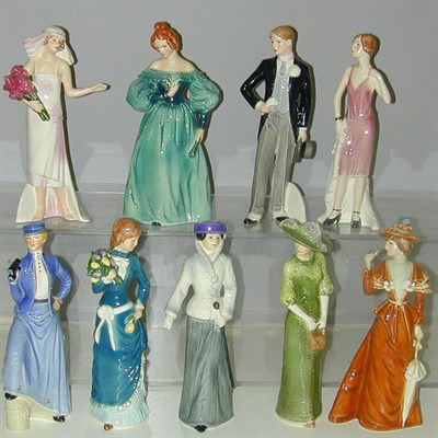 Lot 378A - Group of Nine Continental Porcelain Figurines