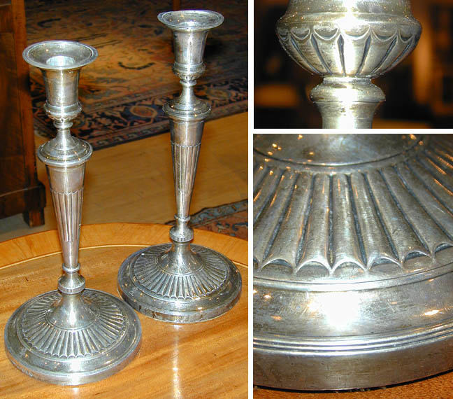 Lot 209 - Pair of George IV Silver Candlesticks John...