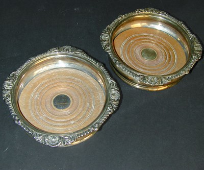 Lot 212 - Pair of Silver Wine Coasters Maker's mark...