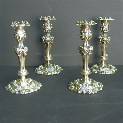 Lot 208 - Set of Four George IV Silver Candlesticks John...