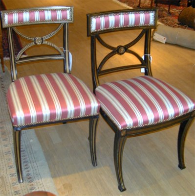 Lot 363 - Assembled Set of Ten Regency Style Painted...