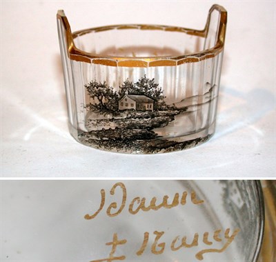 Lot 86 - Daum Nancy Enameled Glass Salt Of faceted...