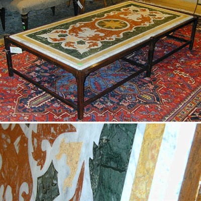 Lot 165 - Pietra Dura and Mahogany Low Table