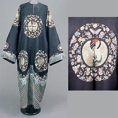 Lot 550 - Crane Embroidered Semi-Formal Robe Chinese,...