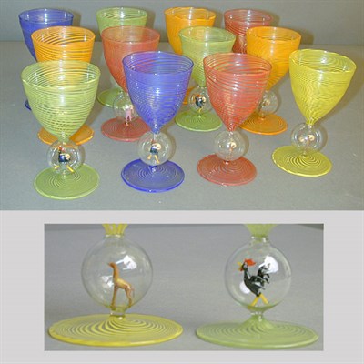 Lot 262 - Group of Twelve Glass Wine Goblets Modern