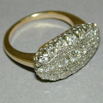 Lot 104 - Diamond Princess Ring 14 kt. yellow and white...