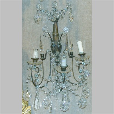 Lot 301 - Set of Four Louis XVI Style Gilt-Metal and Cut...