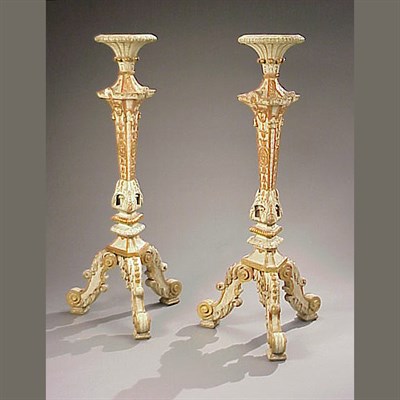 Lot 224 - Pair of Continental Baroque Style Painted and...