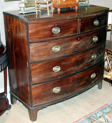 Lot 264 - George III Mahogany Bow Front Chest of Drawers