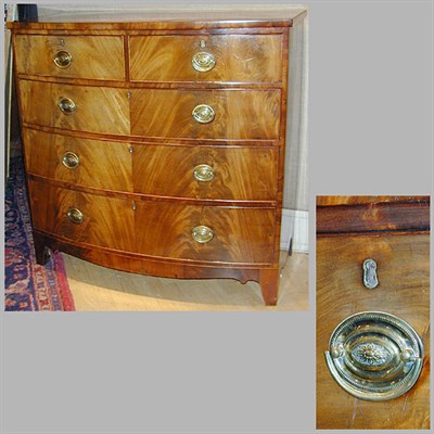 Lot 260 - George III Mahogany Bow-Front Chest of Drawers