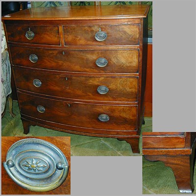 Lot 468 - George III Mahogany Bow-Front Chest of Drawers