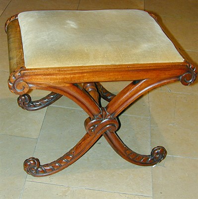 Lot 461 - Rococo Revival Upholstered Mahogany Stool